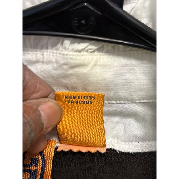 Tory Burch Womens Merino Wool & Cotton Ruffle Collar Cardigan Sweater Size L - Picture 5 of 14